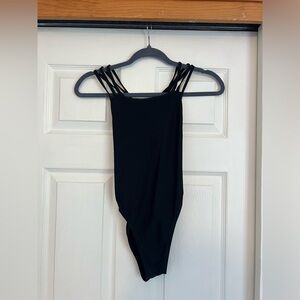 Jolyn Ryker 3 Strap Swim Suit with Back Details Black